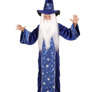 Kleiner Zauberer-Kinderkostüm für Jungen blau-silber