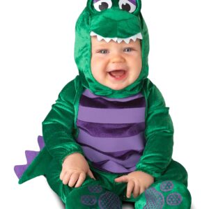 Süßes Dino Kostüm Dinosaurier für Babys grün-lila