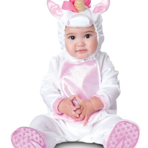 Süßes Einhorn Strampler Baby Kostüm weiss-rosa