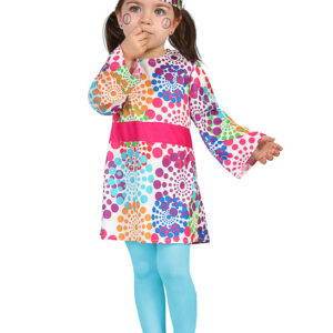 Hippie Kleid Kostüm für Kleinkinder bunt