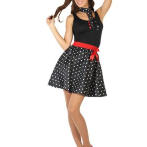 Rockabilly-Damen-Kostüm im Stil der 50er Jahre schwarz
