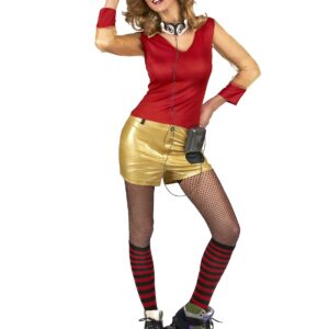 70er Jahre Damenkostüm rot-gold