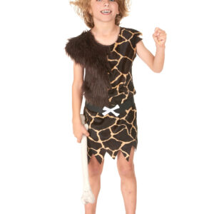 Höhlenmenschen Kinderkostüm Steinzeit Kostüm braun-beige