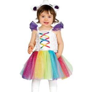 Niedliches Regenbogen-Einhorn Babykostüm bunt