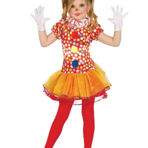 Gepunktetes Clowns-Mädchenkostüm bunt