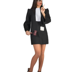 Richterin-Kostüm für Damen schwarz-weiß