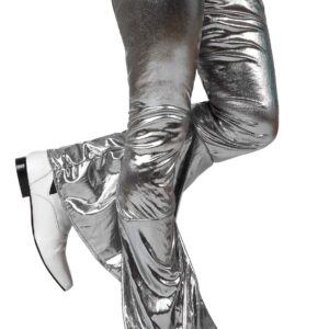 70er Disco Glitzer-Schlaghose Herren silber