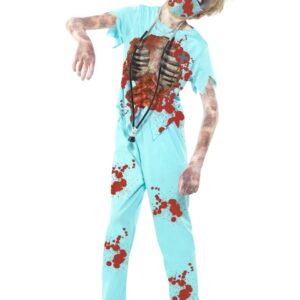 Zombie Chirurg Halloween Kinderkostüm hellblau