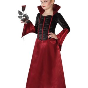 Elegante Vampirin Halloween-Kinderkostüm schwarz-rot