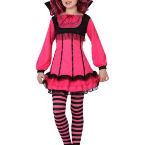 Süsse Vampirin Halloween-Kinderkostüm für Mädchen pink-schwarz