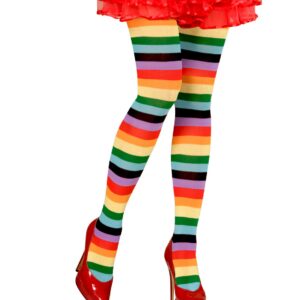 Regenbogen Ringelstrumpfhose Clown bunt