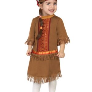 Kleine Indianerin Babykostüm Wilder Westen braun
