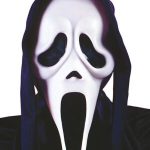 Ghost Face Geister Maske Scream Lizenzware für Erwachsene schwarz-weiss