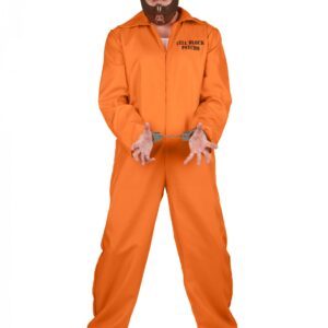 Psychopath-Herrenkostüm Sträfling Halloween-Kostüm orange