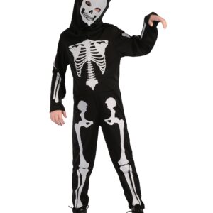 Skelett-Kinderkostüm Knochenmann schwarz-weiss
