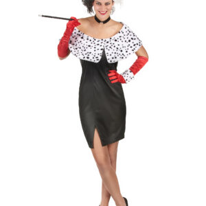 Fiese Dalmatiner-Lady Damenkostüm schwarz-weiss