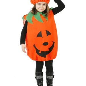 Kürbis-Kinderkostüm Kürbis-Anzug orange-schwarz-grün