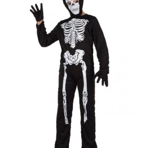 Skelett Halloween-Kinderkostüm schwarz-weiss