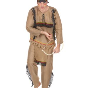 Indianer Herrenkostüm beige-bunt