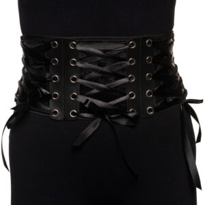 Schwarzes Mieder mit Schleifen