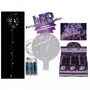 Party Ballon mit Lichterkette bunt