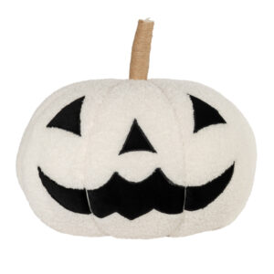 Weißer Halloween Kürbis als Dekokissen Ø 34cm
