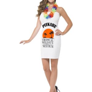 Hawaiianerin Tropical Fun Damenkostüm weiss-schwarz