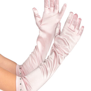 Lange Handschuhe Satin-Optik für Kinder rosa