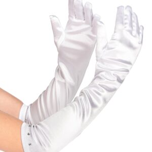 Lange Handschuhe für Kinder weiss 40cm