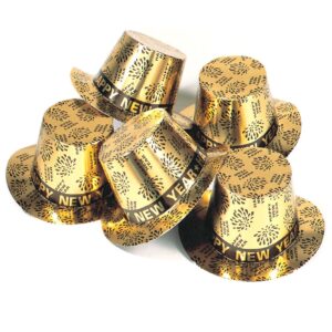 Silvester Zylinder Party-Hut Happy New Year gold-schwarz 13