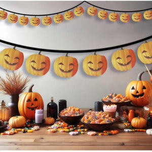 Halloween Kürbis Girlande 3m