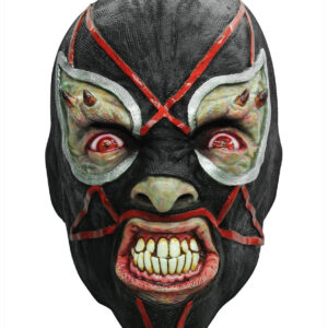 Teuflischer Luchador Halloween Latex-Maske Wrestling schwarz-rot