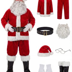 Deluxe Weihnachtsmann Kostüm rot-weiss