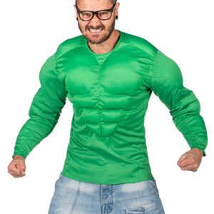 Comic Muskelshirt Superheld für Erwachsene grün