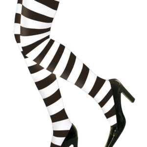 Ringel-Strumpfhose Accessoire schwarz-weiss