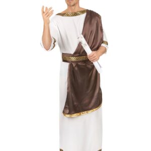 Römischer Imperator Antike Herrenkostüm weiss-braun-gold