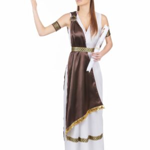 Römerin-Damenkostüm Antike weiss-braun