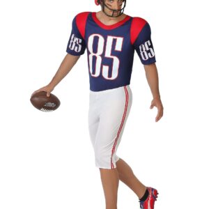 Rugby-Spieler Kostüm Sportler blau-weiss