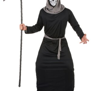 Skelett-Sensenmann Halloweenkostüm schwarz-grau