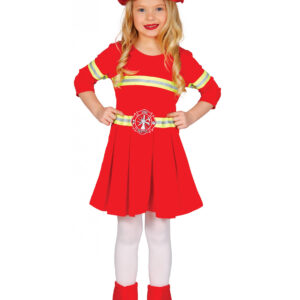 Feuerwehrfrau-Kinderkostüm Uniform rot