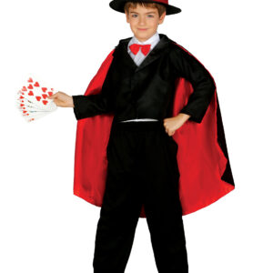 Kleiner Magier Kinderkostüm für Jungen schwarz-rot-weiss